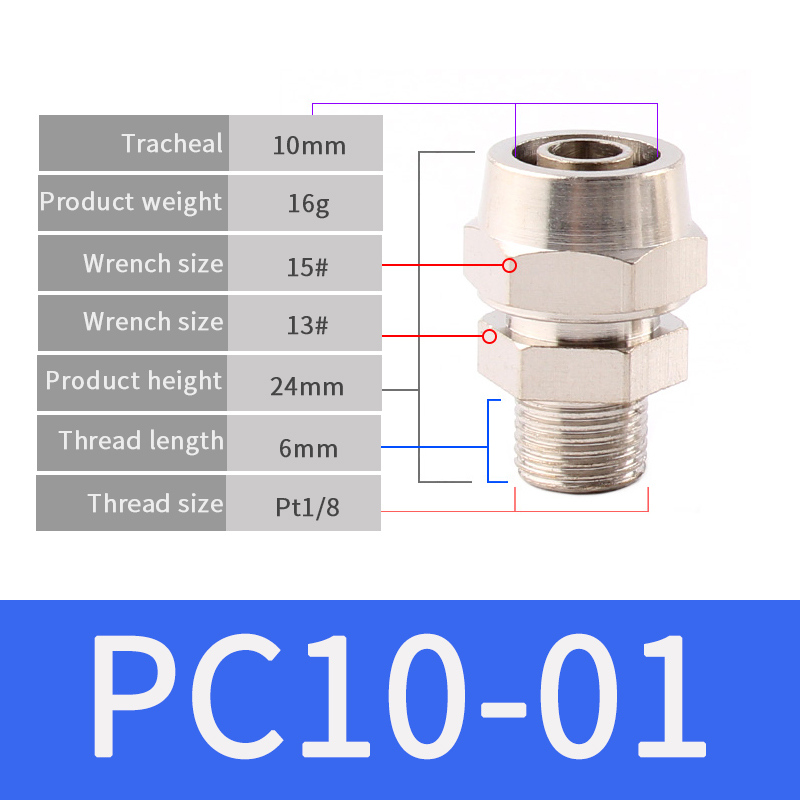 1PCS Straight Type Copper Material Pneumatic Screw... – Grandado