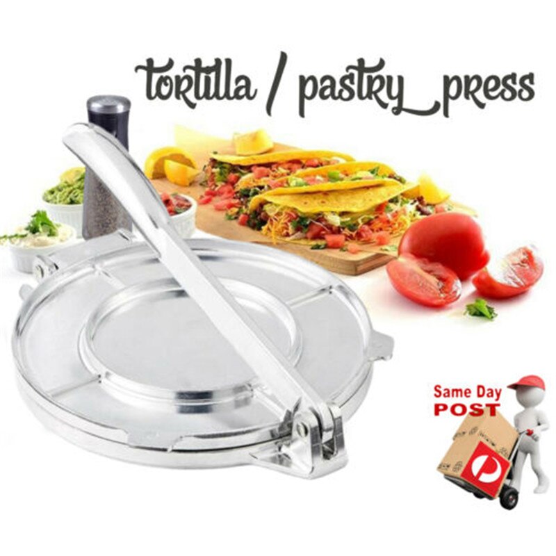 Prensa para tortillas de 20cm para restaurante prensa para masa, herramientas de servicio para restaurante pesado, fabricante de tartas de Tortilla de aluminio comercial, 1 ud.