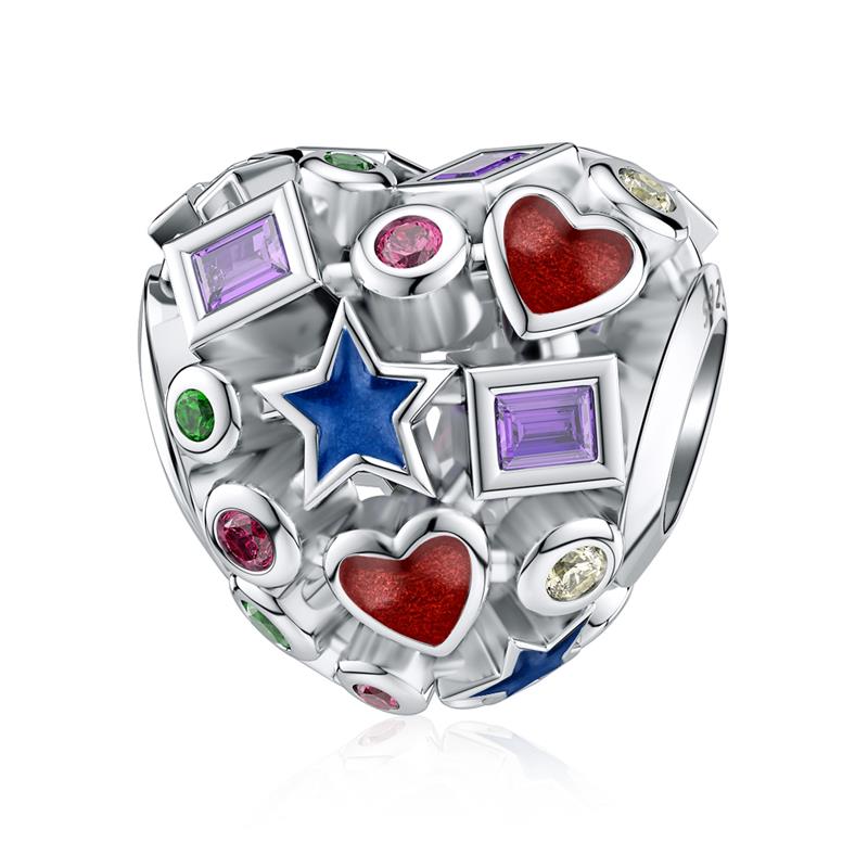 Birthstone Charm EHEG S Love Heart Openwork Bead Charm For Women August Peridot Birthstone Jewelry