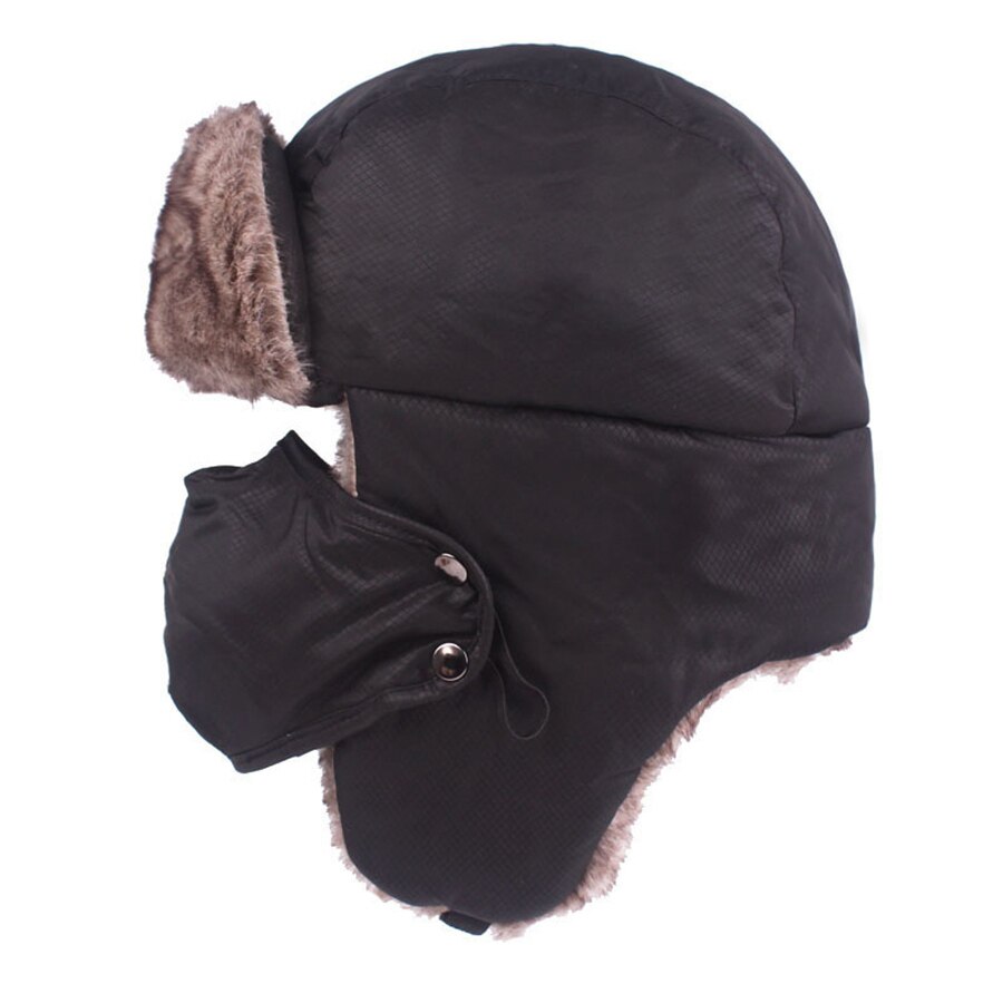invierno ruso sombrero de algodón de las mujeres invierno/retro invierno Casual Hombre es trampero sombreros de gorros con pelo de piloto de bombardero sombreros máscara