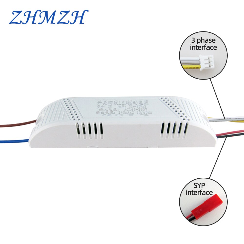 ZHMZH – plafonnier LED à 3 niveaux, alimentation à gradation, transformateur d'éclairage, 2 sorties, 230mA, pilote LED à courant Constant, 220V