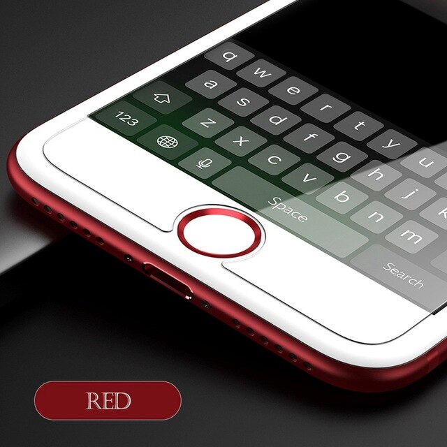 10 PCS Fingerprint Touch ID Home Button Sticker for Apple IPhone 5 5S SE 6 S 6S 7 8 Plus IPad Mobile Phone Sticker Skin Gold Red: white red