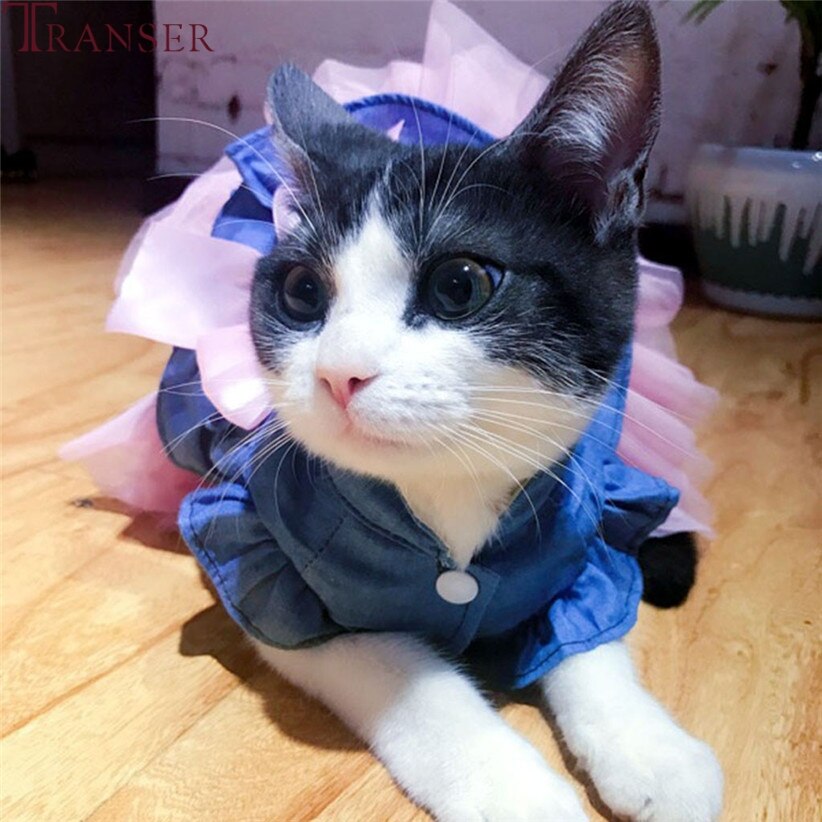 Transer Jeans Pet Dog Tutu Jurk Strik Puppy Prinses Jurk Party Hond Jurk Trouwjurk Huisdier Kleding 90610