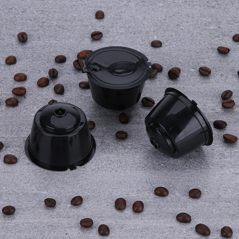 3 unids/lote cápsula de café Dolce Gusto reutilizable verde, cápsulas de cestas de filtro de café Dolce Gusto compatibles recargables de plástico: Negro