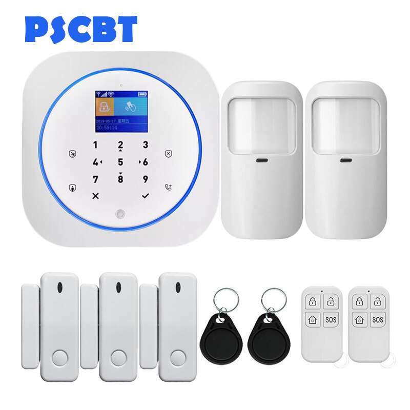 Tuya-sistema de alarma GSM para seguridad del hogar, tarjeta SIM, marcador de teléfono, aplicación de Control remoto, 11 idiomas, alarma antirrobo: Kit 15