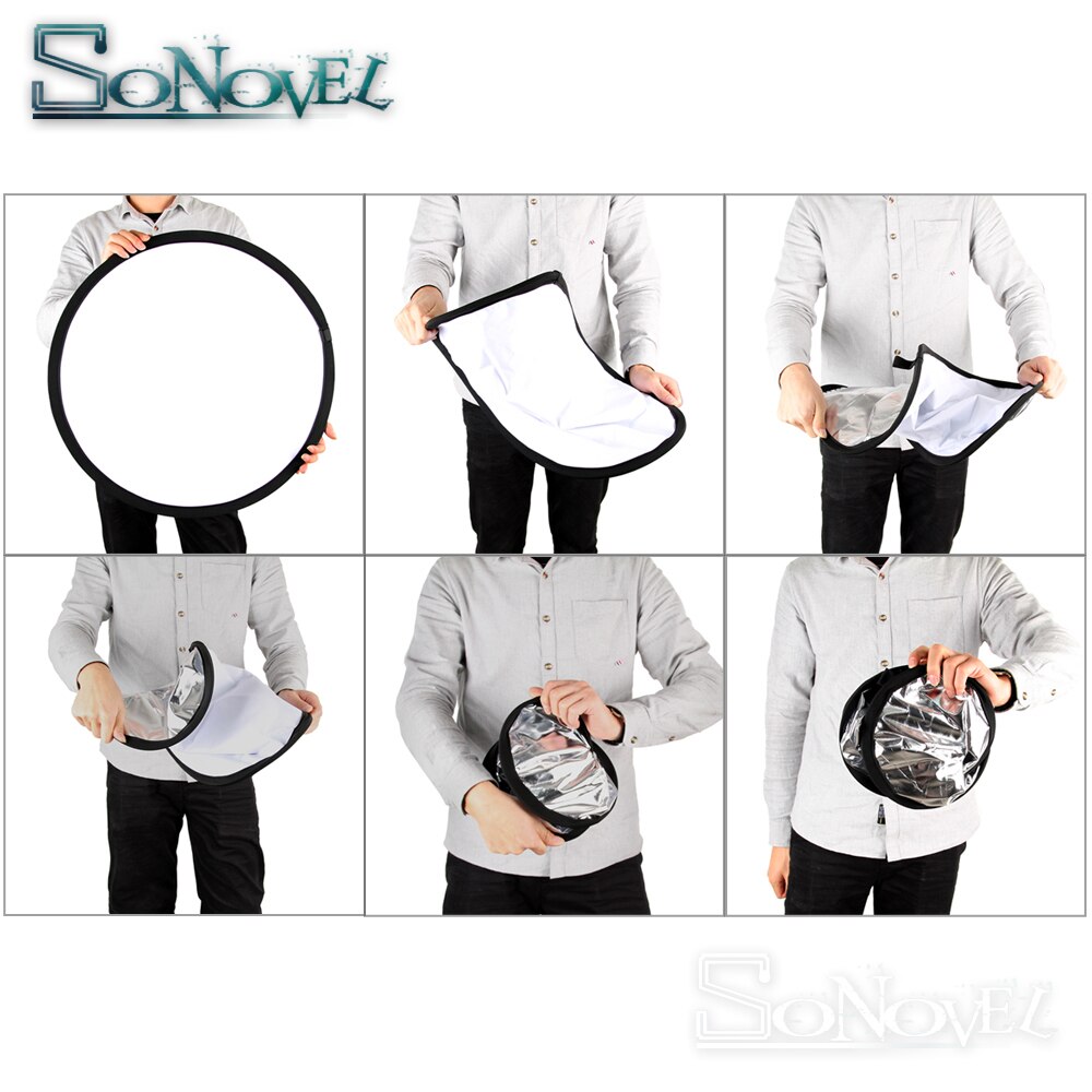 32"/80cm 2in1 silver / white Light Mulit Collapsible Disc Photography Camera Reflector Studio with Bag