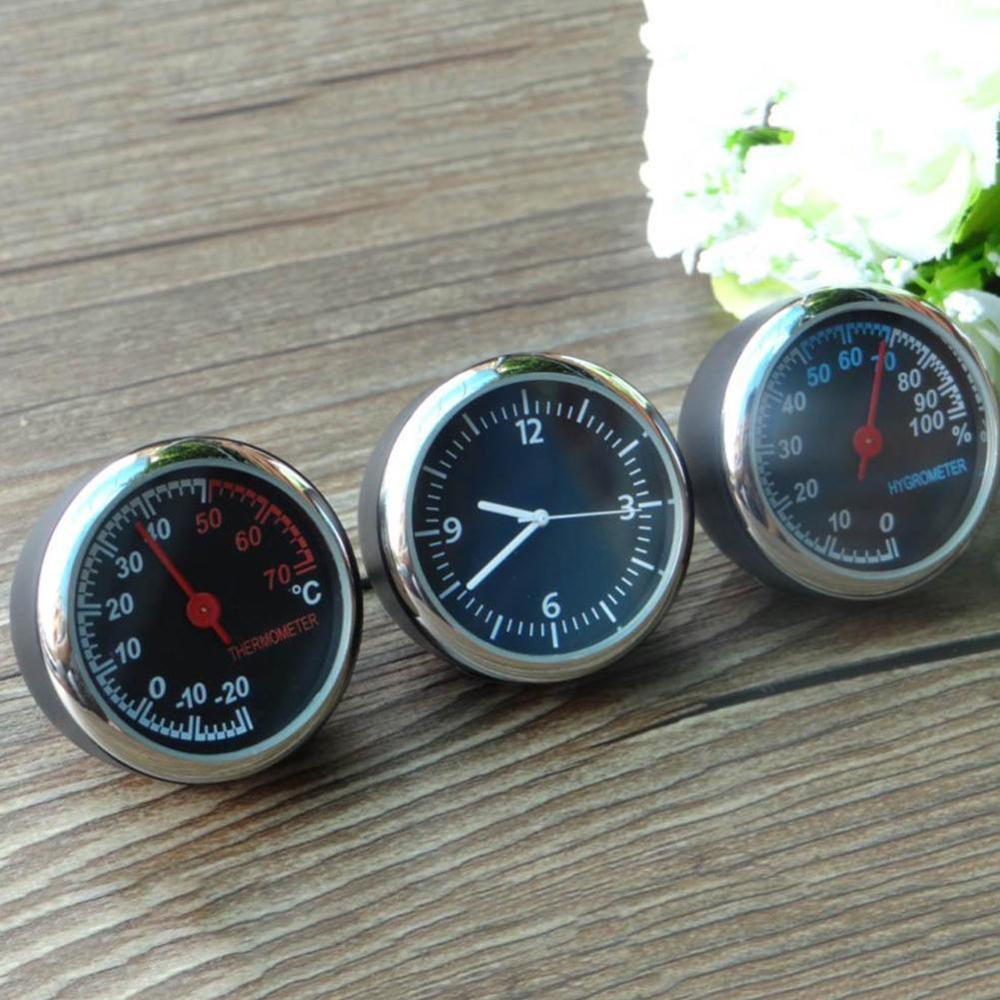 Car Clock Hygrometer Thermometer Mini Auto Luminous Automotive Dashboard Styling Clock Interior Accessories Clock Qua R5N6
