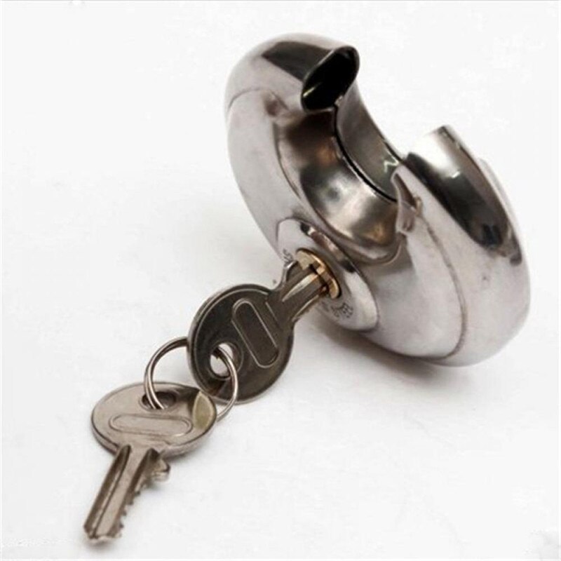 1PC 70mm Padlock Stainless Steel Armor Brass Cylinder Disc Door Round Lock Bicycle Anti-Theft Lock