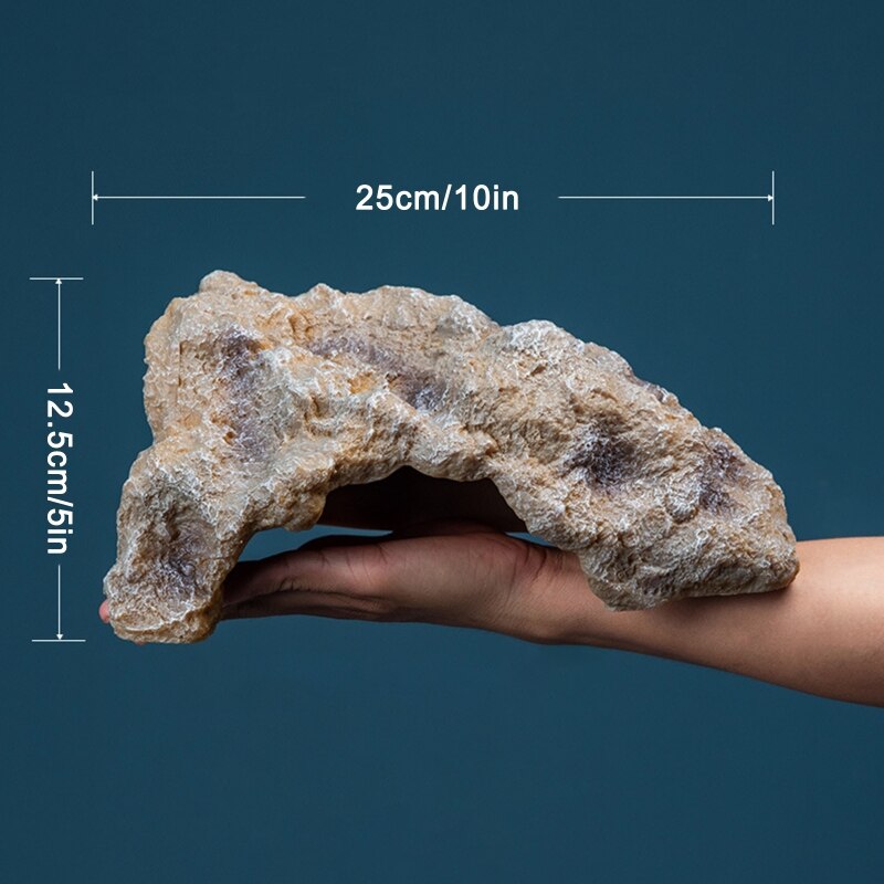 517E Fish Hiding Rock Cave Aquarium Turtle Reptile Basking Hide Habitat Shelter Decorations Lizard Snake Terrarium Ornament