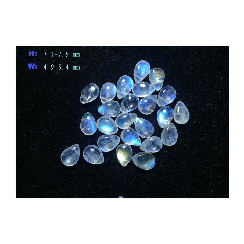 Icnway 1 perle naturlig månesten 4 x 6mm-7 x 10mm perforerede formede flade perler til smykkefremstilling halskæde øreringe armbånd: 5 x 7mm