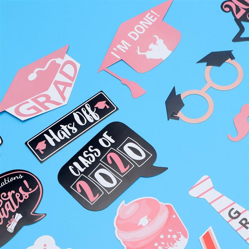 24pcs Graduation Photo Props Taking Photo Props Photography Accessories Party Supplies for School Graduation Party Decorations