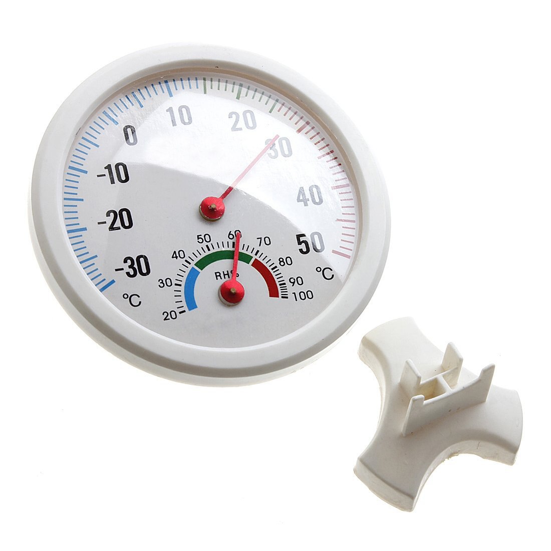 Thermometer hygrometer needle round dial TESTER interior exterior white