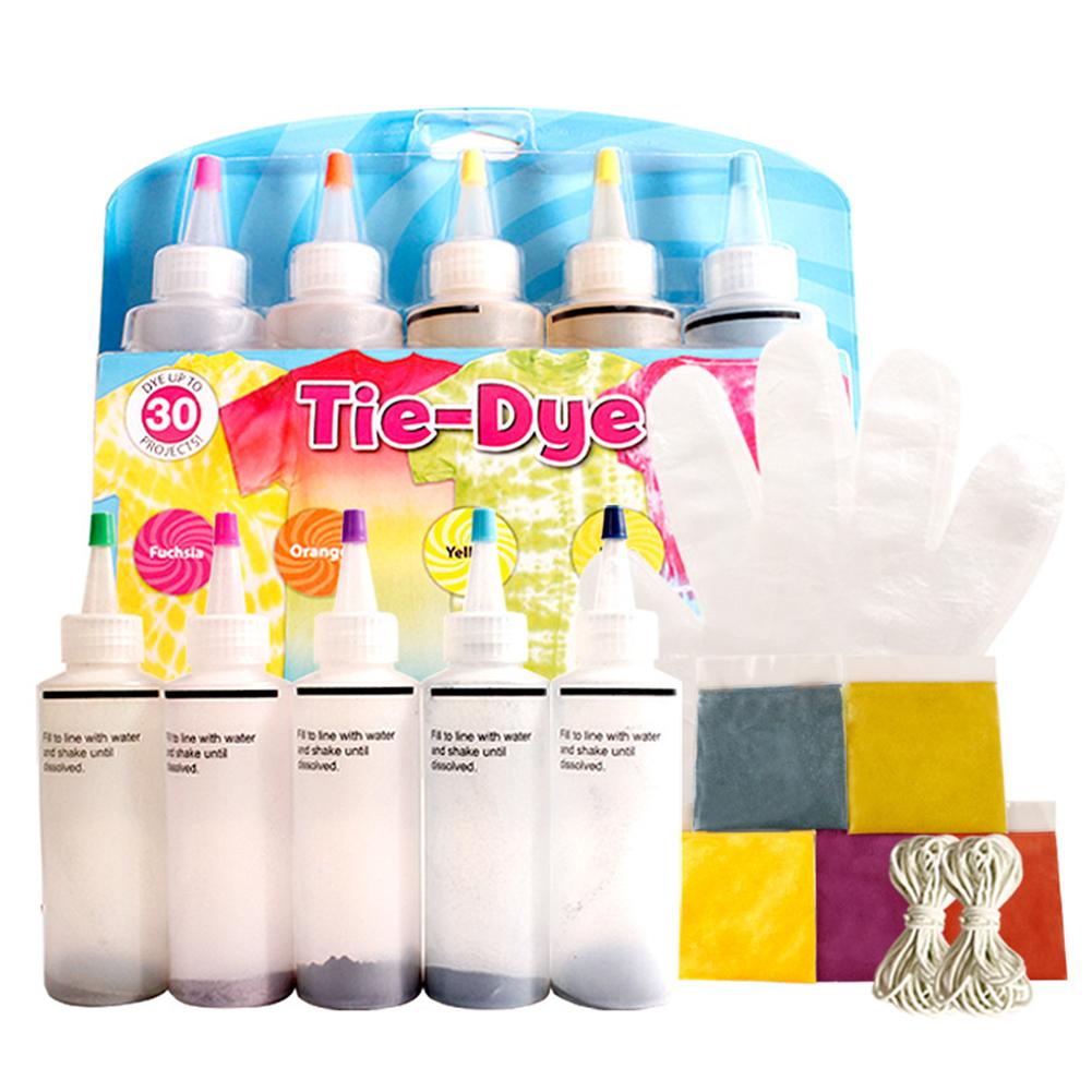 5 flasker tulipan permanent et-trins tie-dye kit diy tøj graffiti farvestof til stof tekstil håndværk kunst tøj solo projekter farvestof: Default Title