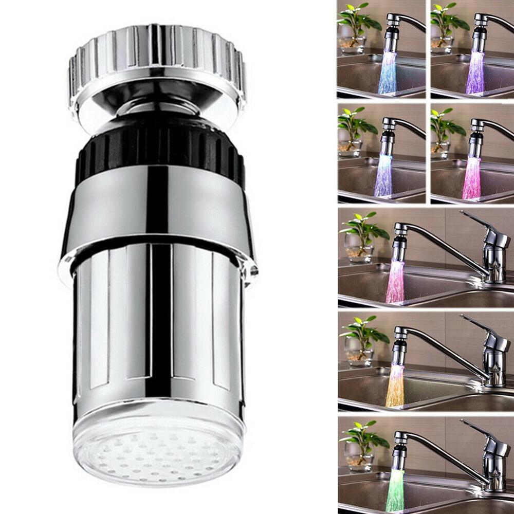 LED Faucet Light With Lamp Temperature Control Three-Color Light LED Faucet Rotating Faucet Degree Faucet Light 360 D3Q5