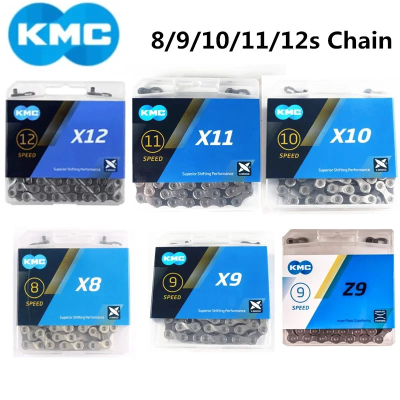 KMC X11 X10 X9 Z9 X8 Fahrradkette 128L 6 7 8 9 11s Fahrradkette mit Originalverpackung Magie Taste für Mountainbike/Rennrad