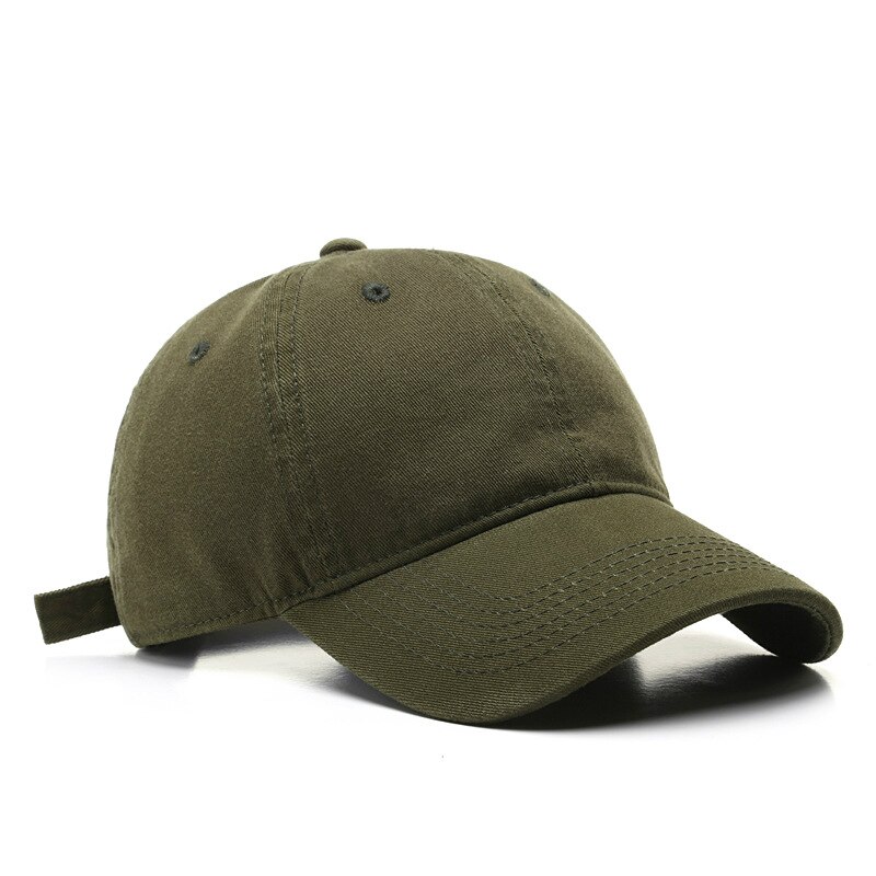 Boné de beisebol de alta qualidade para homens e mulheres moda algodão cor sólida chapéu lavável casual snapback chapéu atacado: ArmyGreen