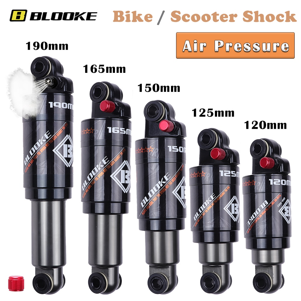Blooke luftdämpare stötdämpare bak fram 120 125 150 165 190 mm mtb cykel e-bike kindshock mountainbike skoter  m365 kugoo  m5 m4