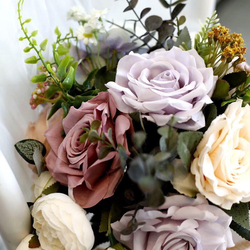 HIMSTORY INS Korean Wedding Props Artificial Flowers Bridal Roses Flowers Bridal Bouquets