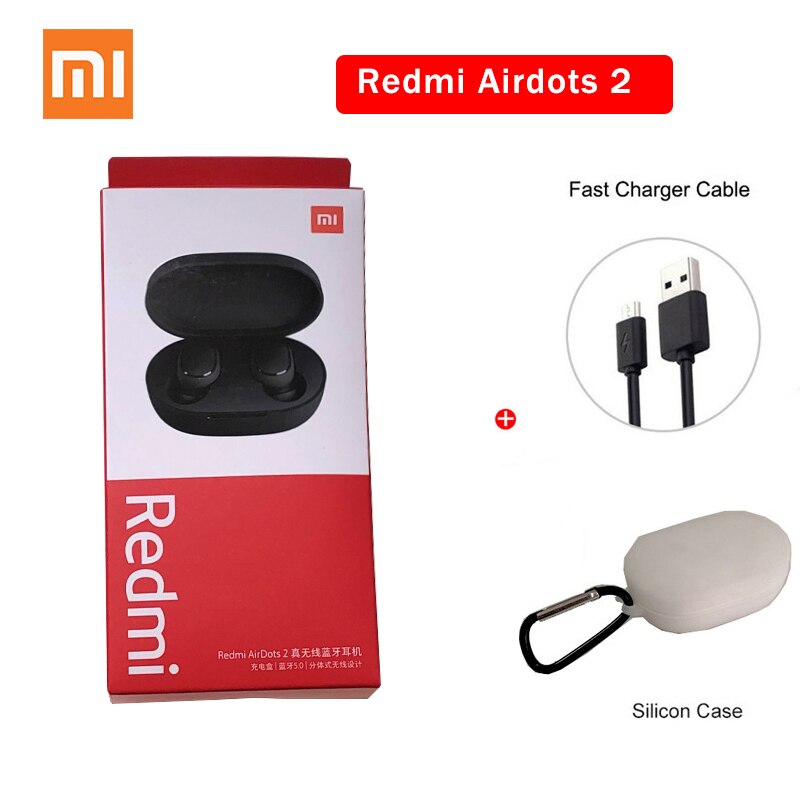 Xiaomi Redmi AirDots 2 TWS Bluetooth 5.0 Noise Reduction with Mic AI Control Redmi AirDots S True Wireless Headset: Airdots 2 white usb