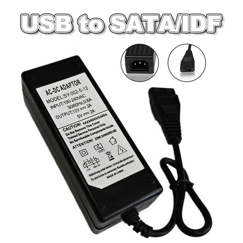 12V/5V 2.5A Usb Naar Ide/Sata Voeding Adapter Harde Schijf/Hdd/CD-ROM Ac Dc