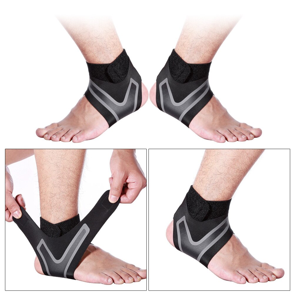 1 Paar Sport Enkel Ondersteuning Verstelbare Elastische Enkelbrace Voor Oefening Basketbal Enkelletsel-Size:M (Zwart)