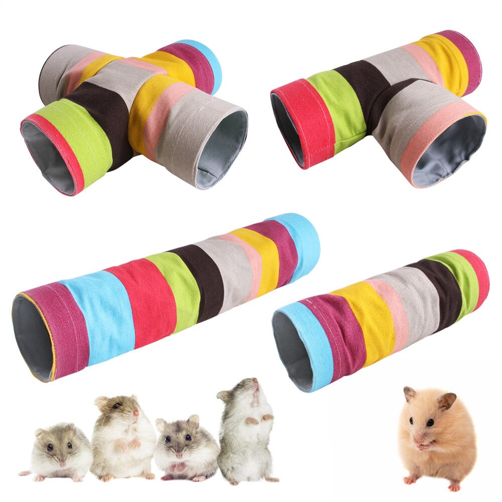 Mascotas de juguete Túnel de arco iris conejo enano nido de hamsters Guinea cerdo mascota de ardilla agujero de taladro divertido túnel perforación nido mascota