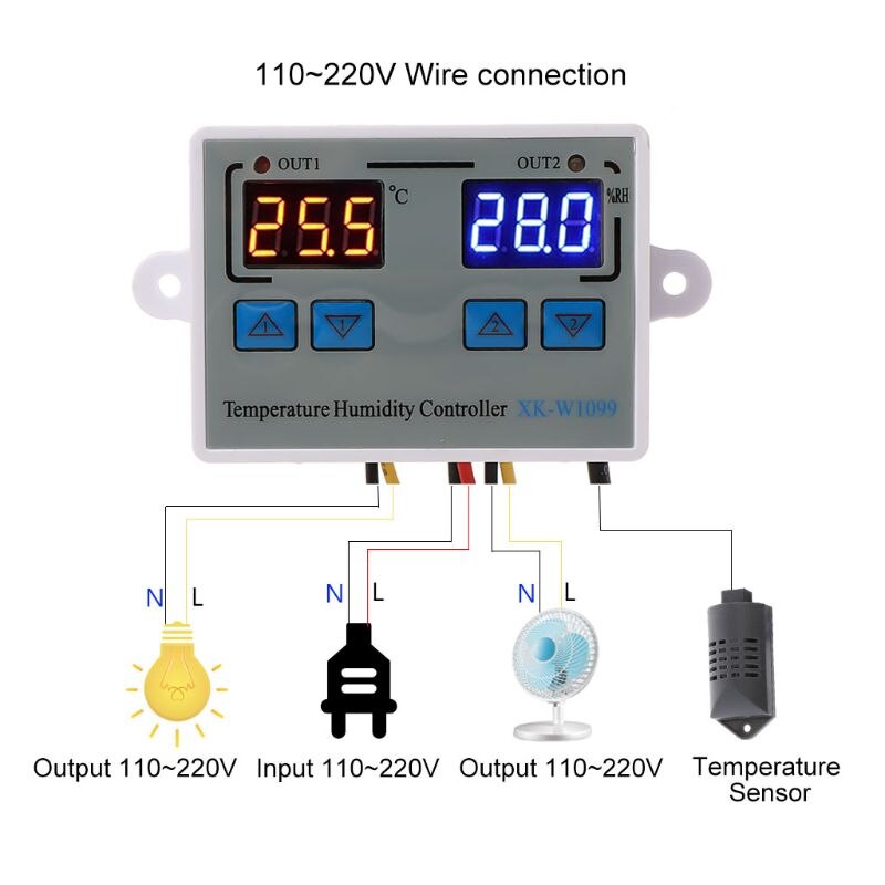 Digital Thermostat Humidity Controller Egg Incubator 10A Temperature Controller C90D
