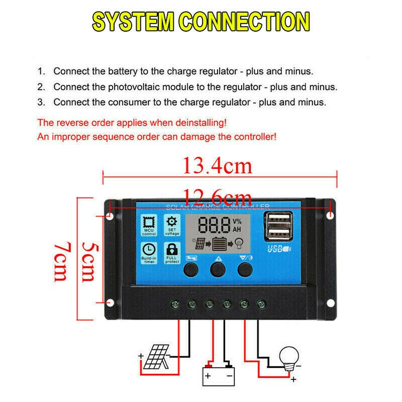 Flexible 12V 30W Dual USB Solar Panel+ 40A Solar Charger Controller For Battery Cell Phone Charger with Battery Clip
