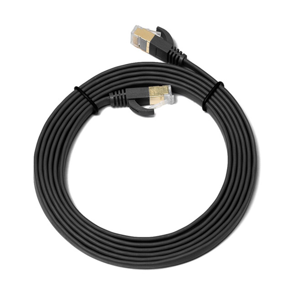 RJ45 Cat7 Ethernet Cable Green Flat Network Line UTP Extender Cable Ethernet for Notebook Router Digital Set Top Box Switch ADSL: Black / 2M