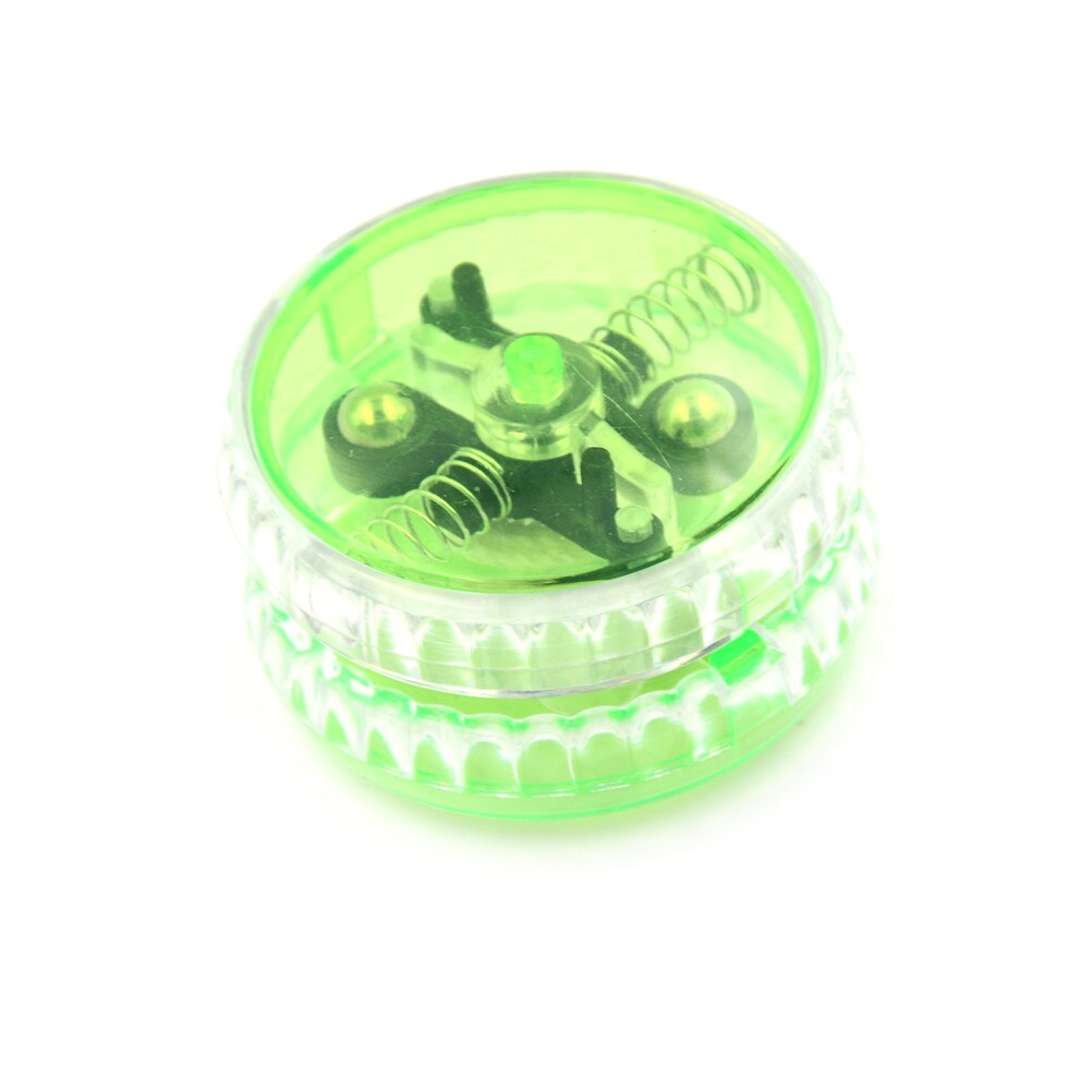 7 farver lysende yoyo kugle førte blinkende barnekoblingsmekanisme yo-yo legetøj til underholdning til børnefest: Grøn
