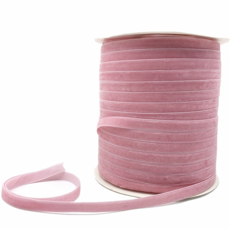 6/10/15/20/25/38mm lyserød fløjlbånd håndlavet bryllupsfest dekorationsbånd til indpakning af diy hår bowknot systof