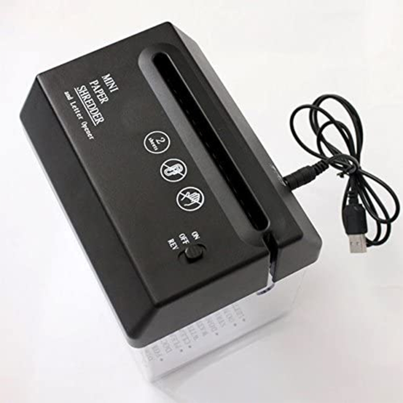 Portable Mini Paper Shredder Electric USB Battery Operated Shredder Documents Paper Cutting Tool for Home Office K1KF