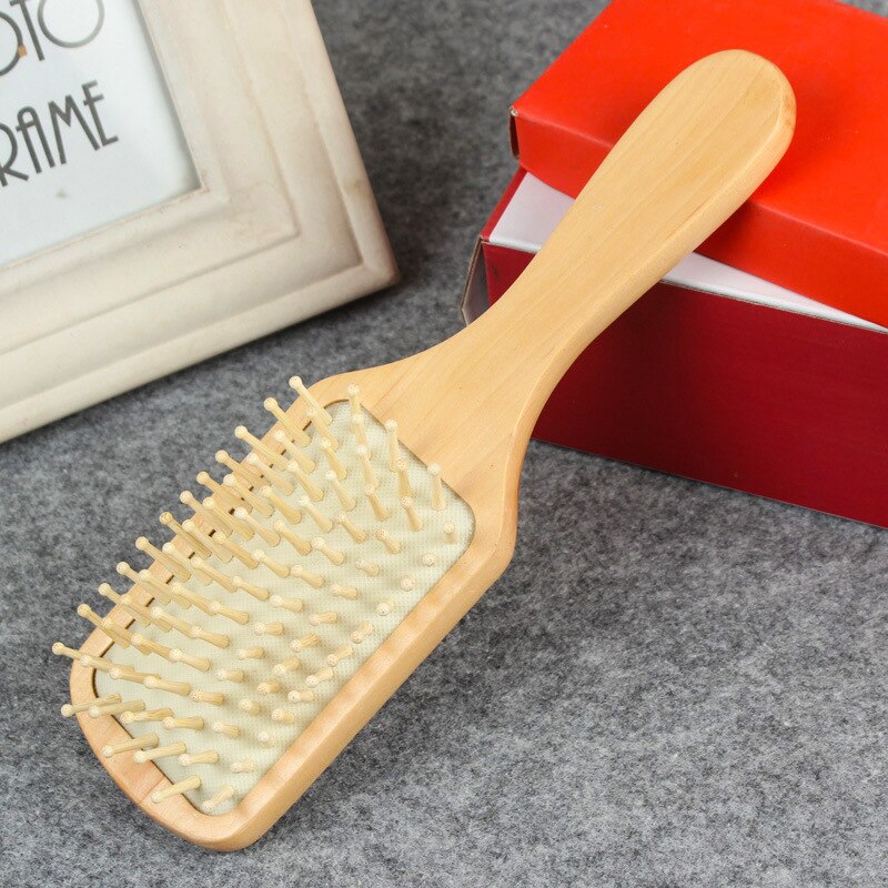 1pc kam haarverzorgingsborstel massage houten spa massagekam 3 kleuren antistatische haarkam massagekop bevordert de bloedsomloop