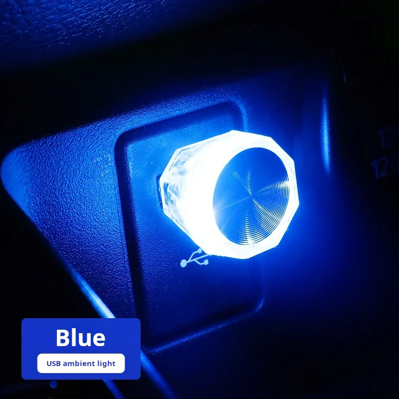 Mini lámparas de ambiente USB compactas, luz LED para coche, decoración de luz de ambiente Interior de coche, luz nocturna LED USB Gradieng para el hogar del coche: 6000 K blanco frío
