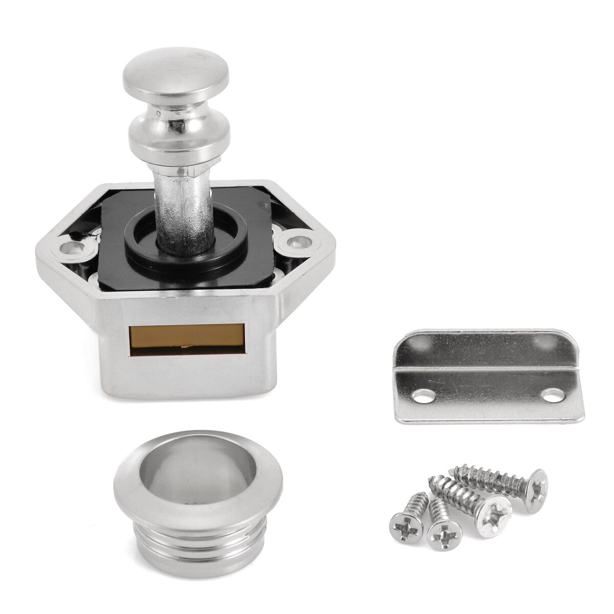 Mini ABS Push Lock Button Catch Lock Camper Cupboard Door Push Botton Knob Latch For Caravan Motorhome RV Car Hardware