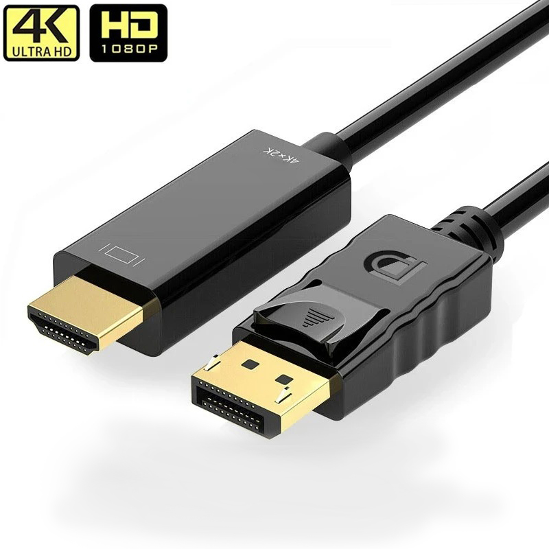 Dp naar HDMI-compatibele kabel 1,8 m 4K HD-adapter Beeldschermkabel Computermonitorkabel Converteert grote Dp naar HDMI-compatibel: Default Title