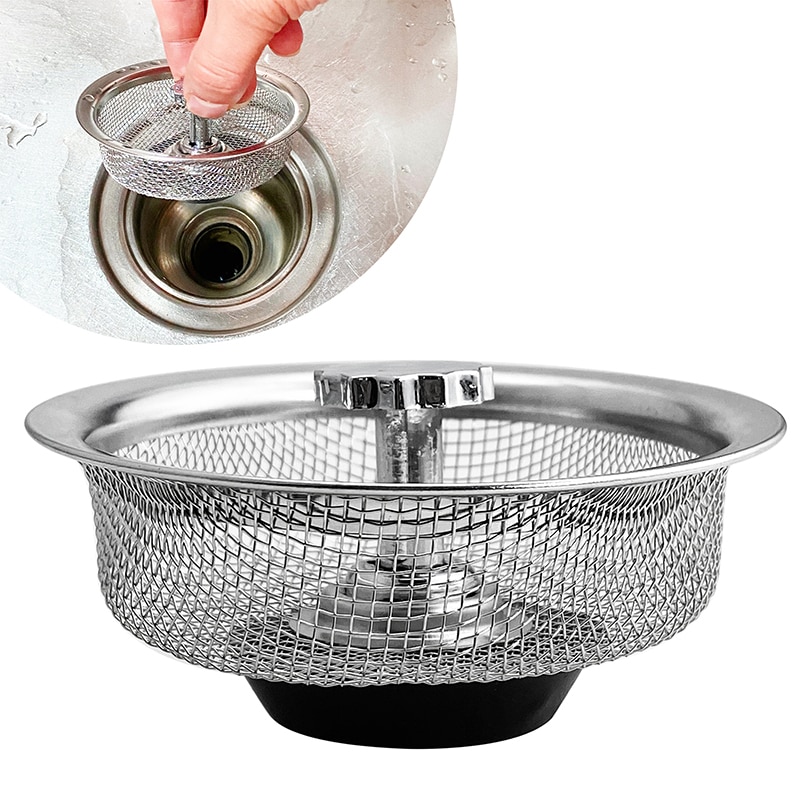 Keuken Accessoriess 1Pcs 304 Roestvrij Staal Afvoerputje Draagbare Zilveren Riool Filter Voor Huishoudelijke