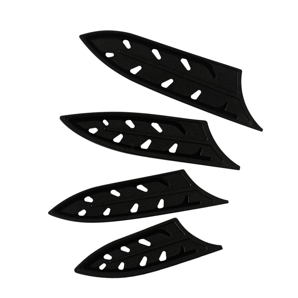 12 stk knivdeksel svart plastbeskyttelsesdeksel svart kniv i rustfritt stål av høy kvalitet til kløveblad til kjøkkenutstyr