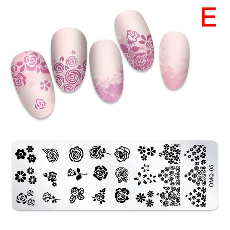 Noël ongles estampage plaques ligne photos ongle Art plaque ongles impression modèle: E