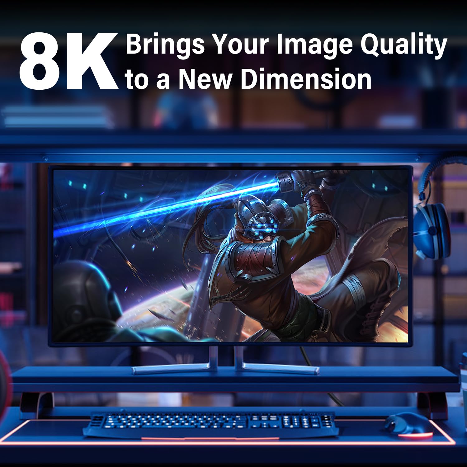 Angled Displayport 1.4 Cable 90-Degree Upward Right Angle DP1.4 8K/60Hz 4K/144Hz 2K/240Hz for Gaming Monitor Graphics Card