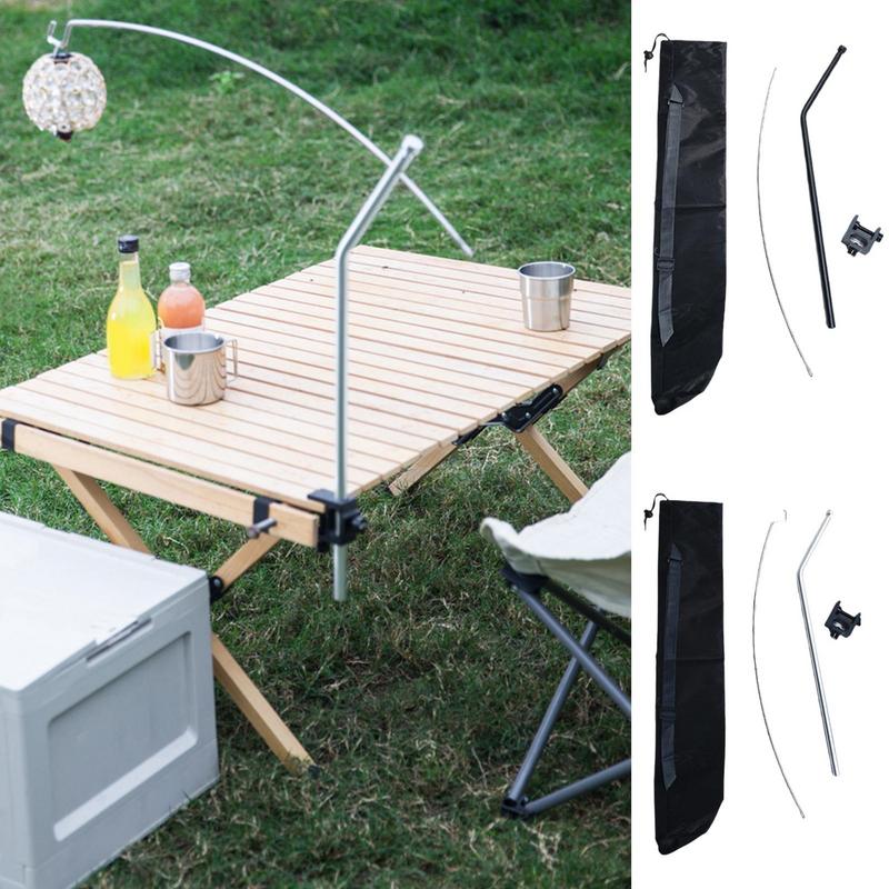 Camping Tabletop Light Stand Aluminum Alloy Curved Light Stand Portable Picnic Light Pole Lighting Rack desktop light stand
