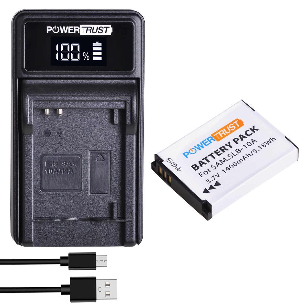 SLB-10A Batteries and Charger for Samsung EX2F HZ15W SL202 SL420 SL620 SL820 WB150F WB250F WB350F WB750 WB800F WB1100F Cameras: 1 Pack Kit