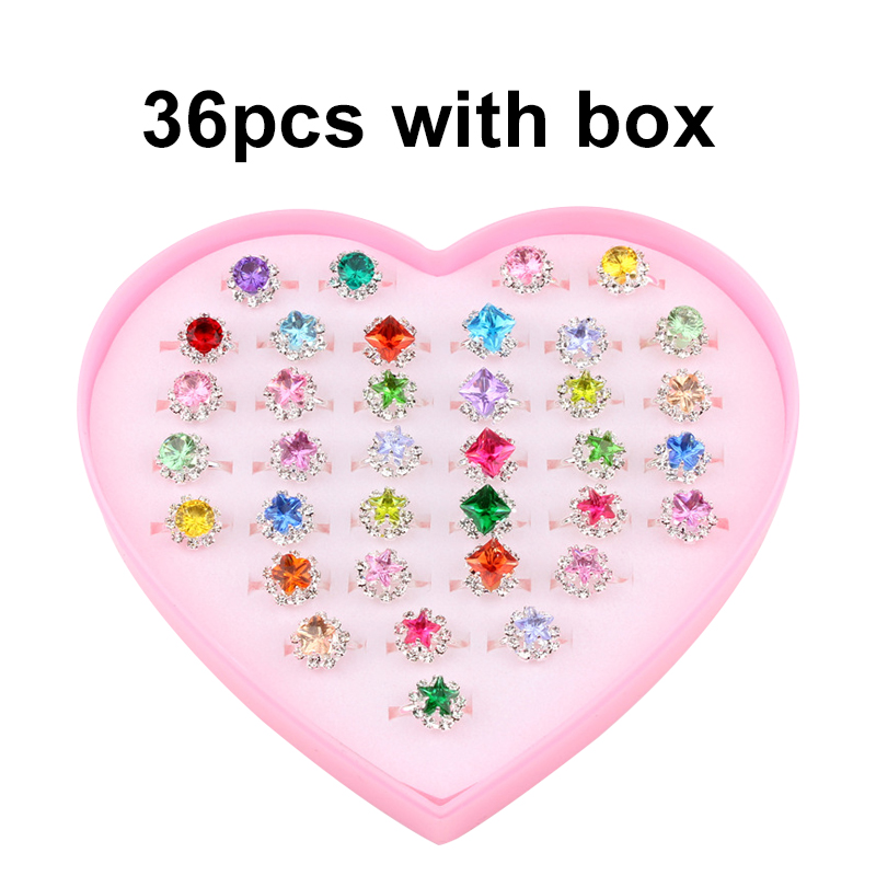 Children Rings Adjustable Exquisite Jewelry Cartoon Makeup Pretend Play Girls Birthday Kids Rewards TMZ