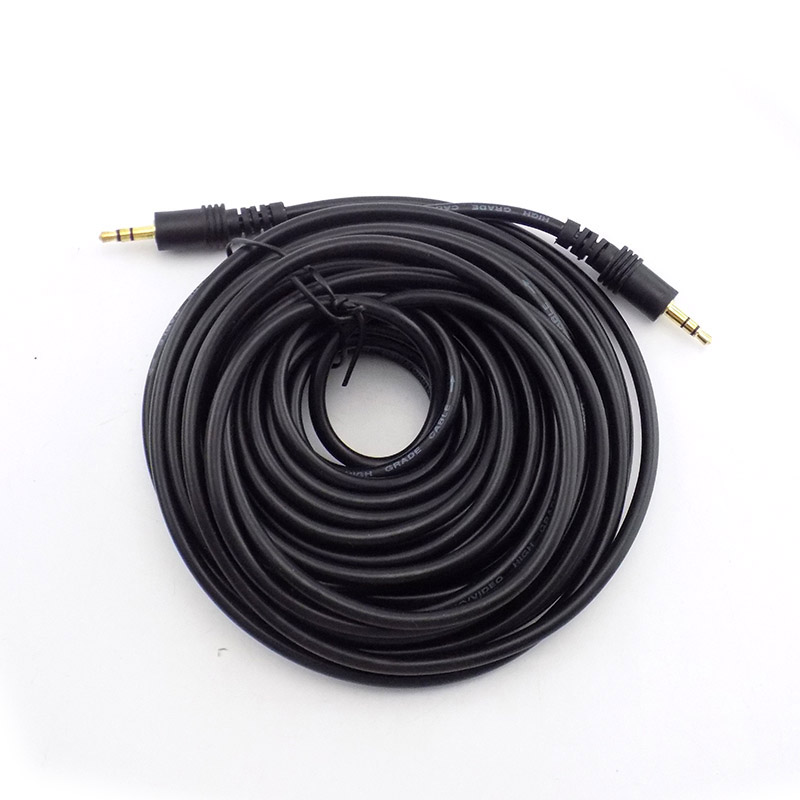 10M/15M/20M 3.5mm Male to Male Plug Audio Stereo Aux Extension Cable Jack Cord for TV Computer Laptop MP3/MP4 E3