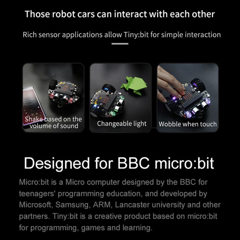Micro:bit Robot Car Kit - Graphical Programming - Line Patrol - Ambient Light Sensor - V4.0