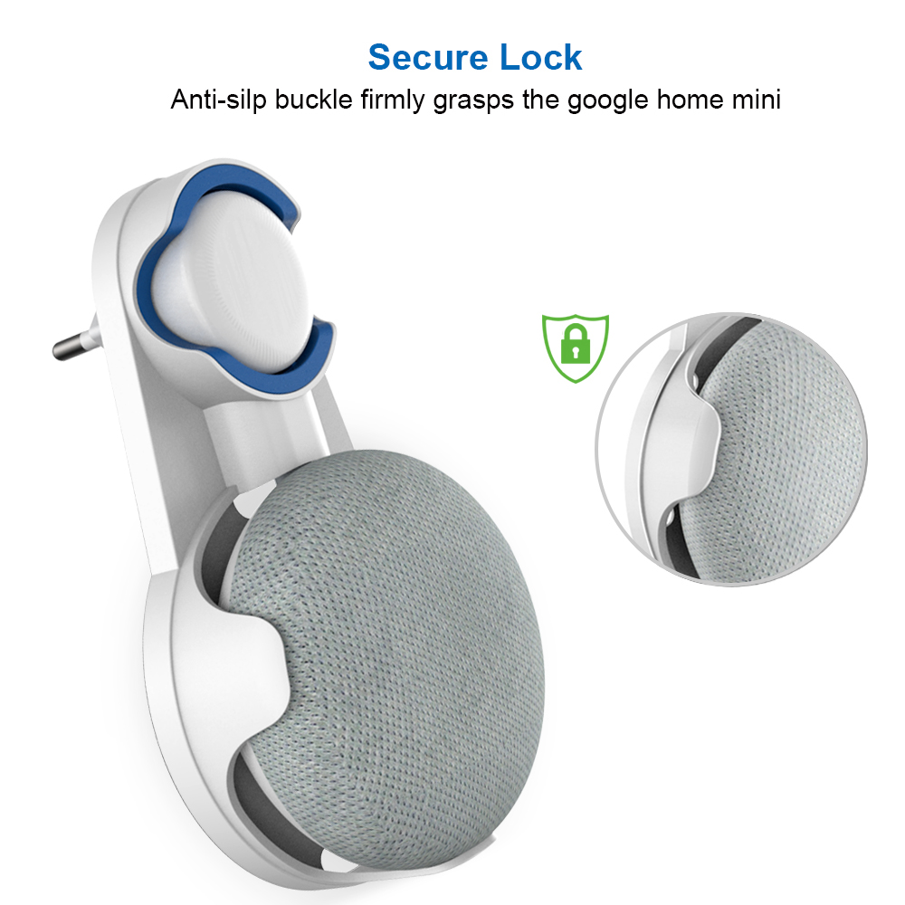 For Google Home Mini Wall Mount with Cable Management Outlet Hanging Stand Holder Voice Assistant Bracket Accessories