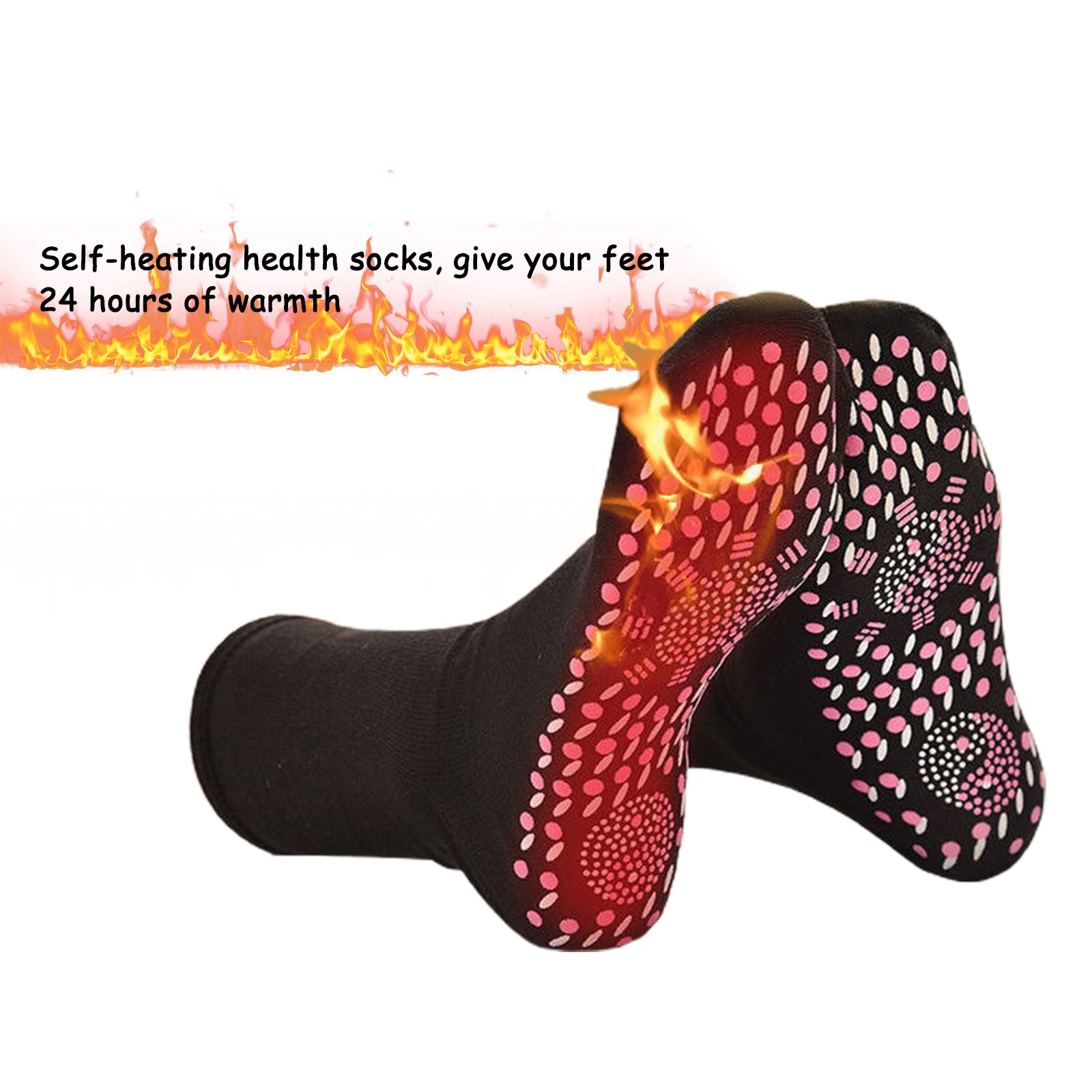 Calcetines de turmalina para hombre y mujer, calcetín para el cuidado de la salud, terapia magnética, cómodo, transpirable, masajeador de pies, alivio del dolor