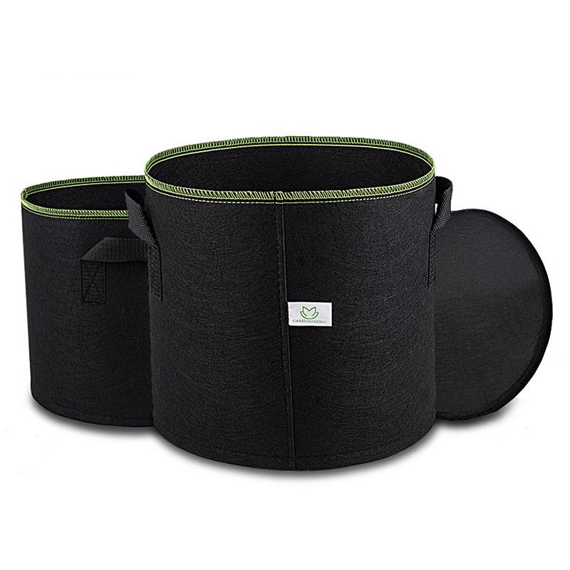 3/5/7/10/15 gallon svart förtjockande tyg kruka växtpåse rotbehållare med handtag smarta krukor idealiska för växter som växer