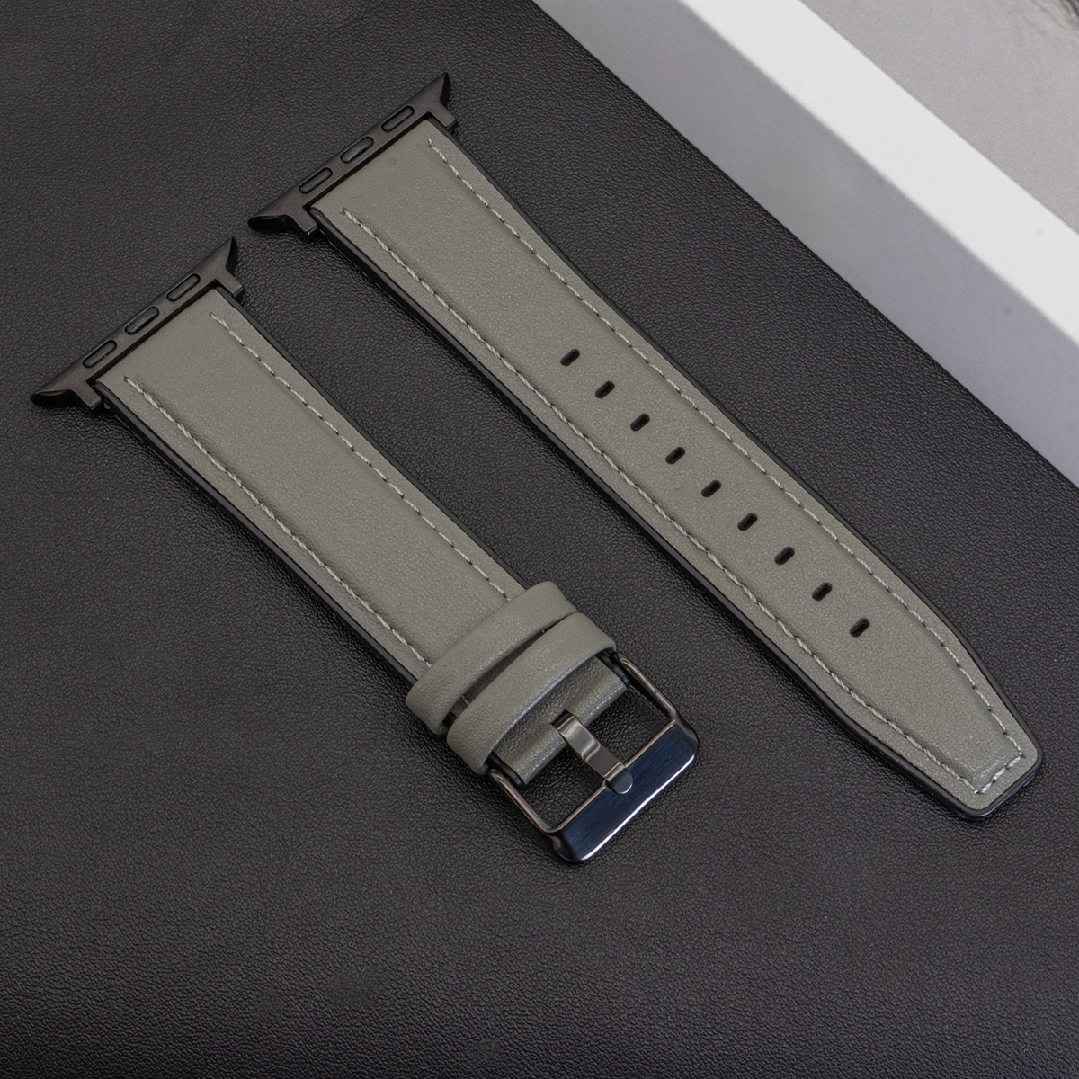 Lederen band voor Apple Watch Band Ultra 2 49 mm 10 9 8 7 46 45 41 mm voor IWatch-serie 6SE 5 4 44 mm 40 mm Correa: XS / Dark Olive