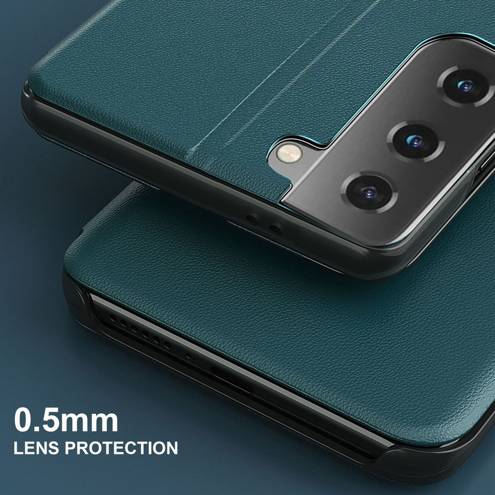 Couro do plutônio smart view flip capas caso para samsung galaxy s21 ultra s 21 plus 5g magnético suporte livro coque s21ultra s21plus s21 +